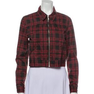 Reformation Plaid Print Utility Jacket